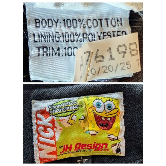 JH Design SpongeBob SquarePants Kids Jacket Nickelodeon Graphic Black - Picture 5 of 10